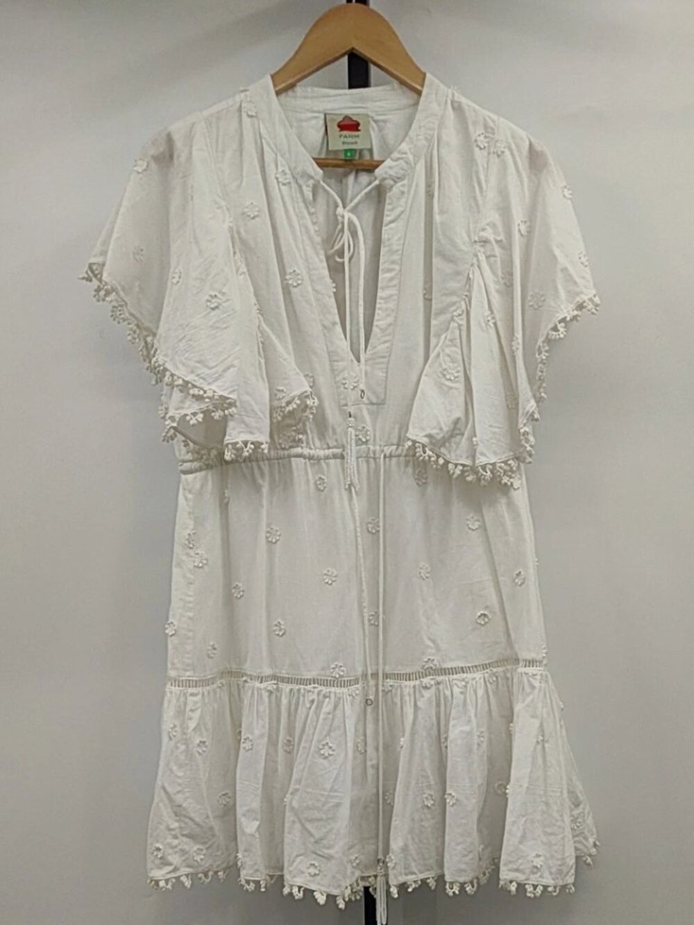 FARM Rio White Flower Mini Dress